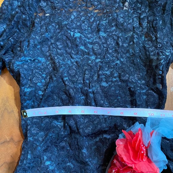 Dance Costume Black Lace Flowers Size AS - Picture 4 of 10